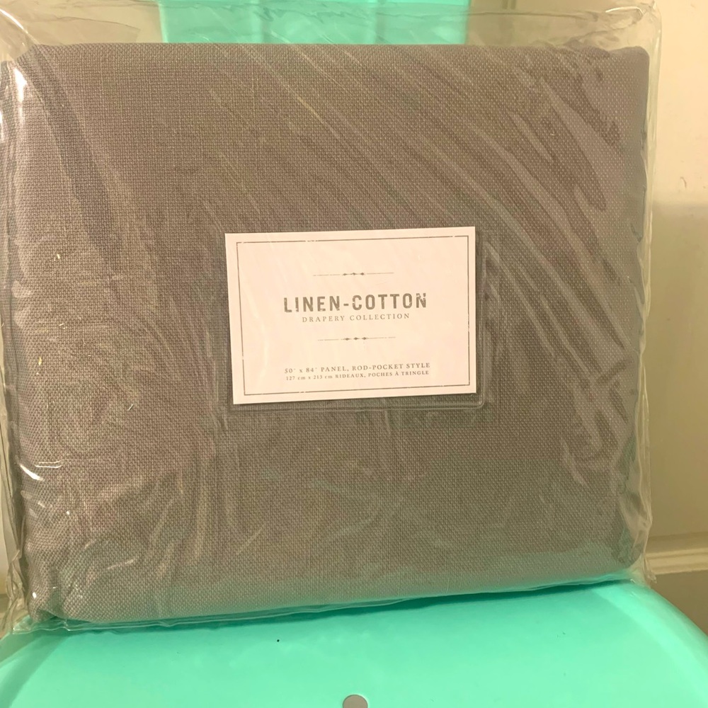 NIP Restoration Hardware Baby & Child Gray Linen Cotton 50 x 84 Curtain